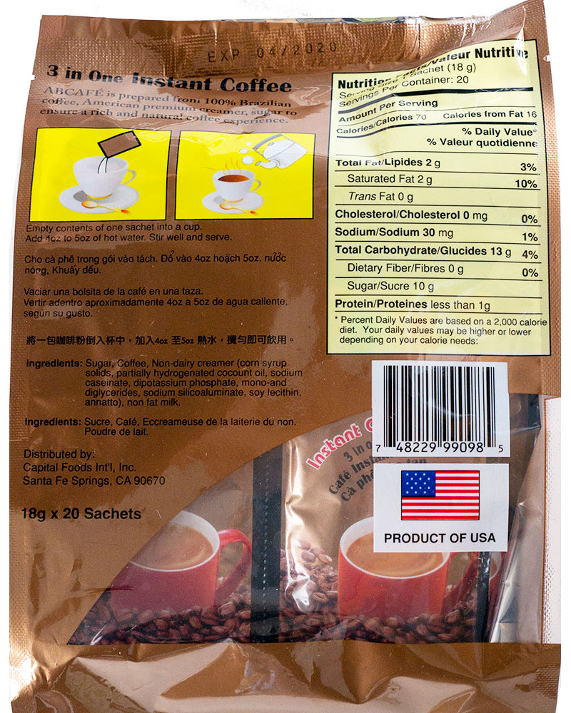 3-In-One Instant Coffee - Easy to Prep