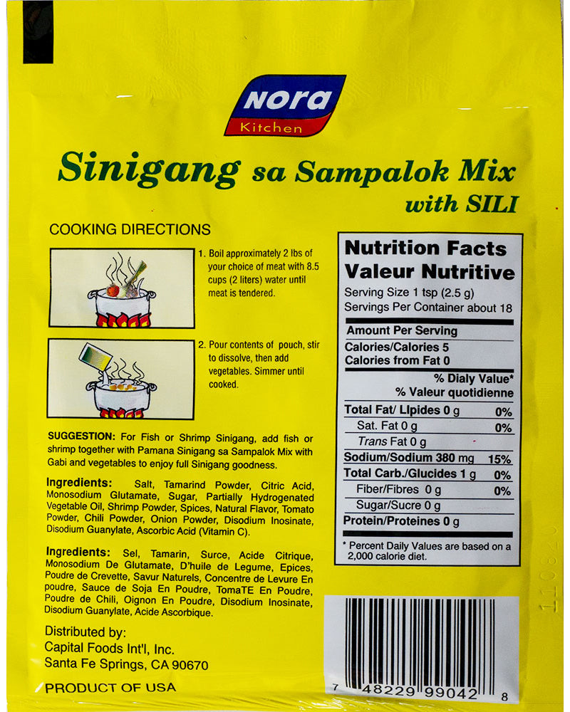 Sinigang Sa Sampalok Mix with Sili - Tamarind Soup Base with Chili (Green Finger Pepper) - Easy to Prep